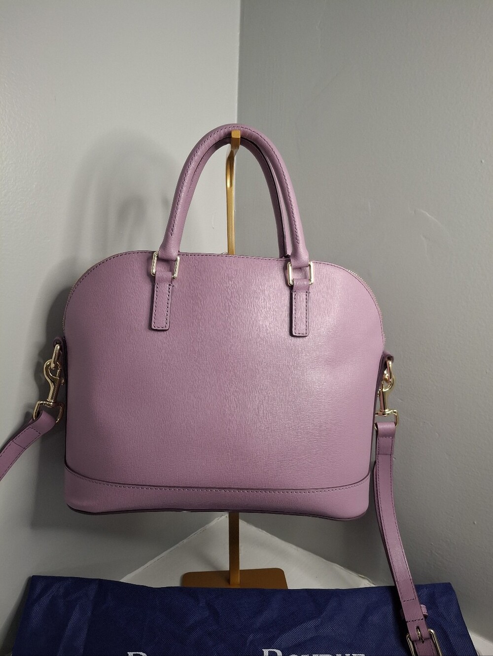 Dooney & Bourke Lavender Leather Dome Satchel - Picture 2 of 7